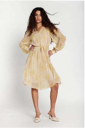 midi jurk beige