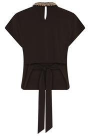 thumbnail: Bruuns Bazaar blouse met parels - donkerbruin