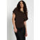 Bruuns Bazaar blouse met parels - donkerbruin