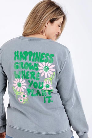 sweater met backprint grijs
