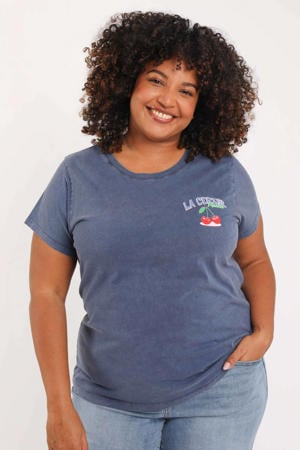 T-shirt met backprint blauw