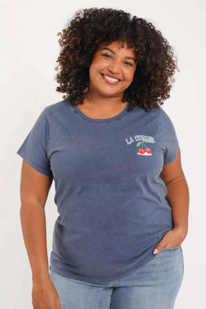 T-shirt met backprint blauw
