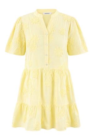 zomer blousejurk Plus Size met borduursels - geel