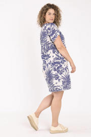 thumbnail: Paprika linnen korte jurk Plus Size met print - blauw