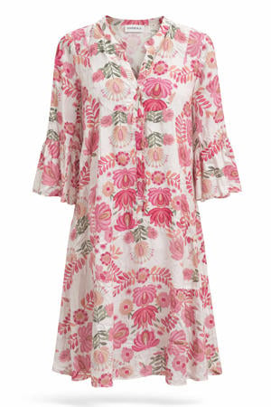 gebloemde blousejurk rood