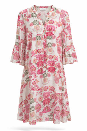 gebloemde blousejurk rood