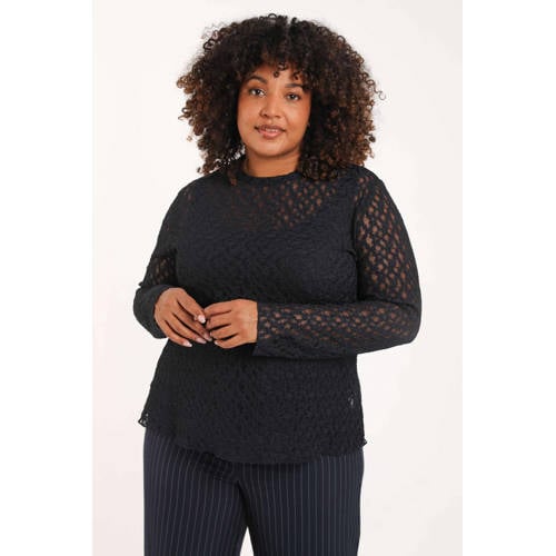 Paprika kanten top blauw afbeelding