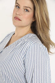 thumbnail: Paprika blouse met krijtstreep blauw