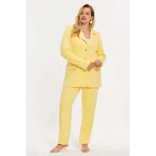 YOEK slim regular waist broek geel afbeelding