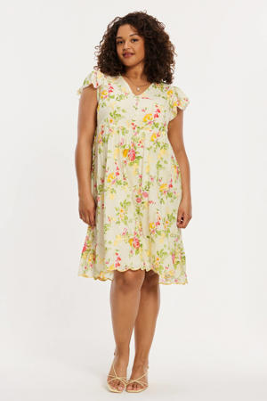 midi jurk met bloemenprint multi