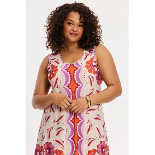 YOEK midi jurk met all-over print multi afbeelding
