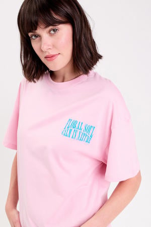 T-shirt met backprint lichtroze