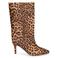 Sacha leren halfhoge laarzen met panterprint beige/zwart