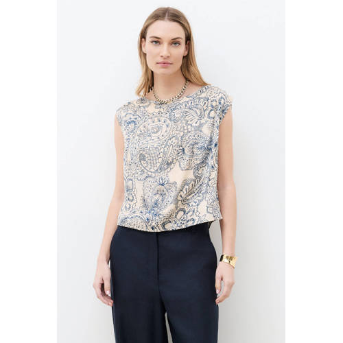 Caroll top met paisley print ecru afbeelding