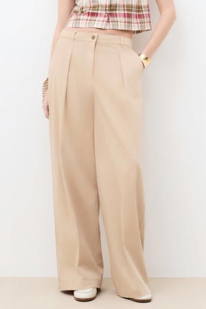 high waist broek beige