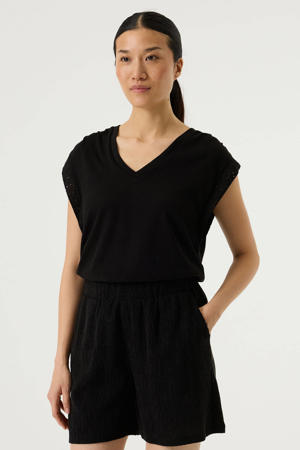 regular waist casual short zwart