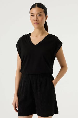 regular waist casual short zwart