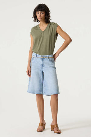 baggy regular waist jort light blue denim