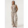 Garcia wide leg regular waist broek met zebraprint ecru