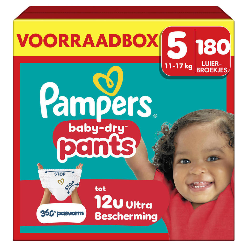 Pampers Baby-Dry Maat 5 voorraadbox 180 luierbroekjes