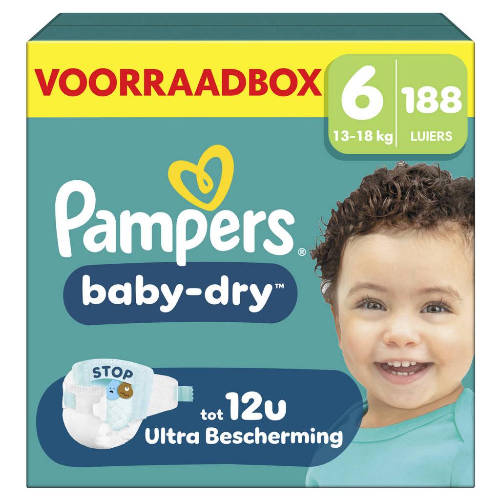 Pampers Baby-Dry Maat 6 voorraadbox 188 luiers