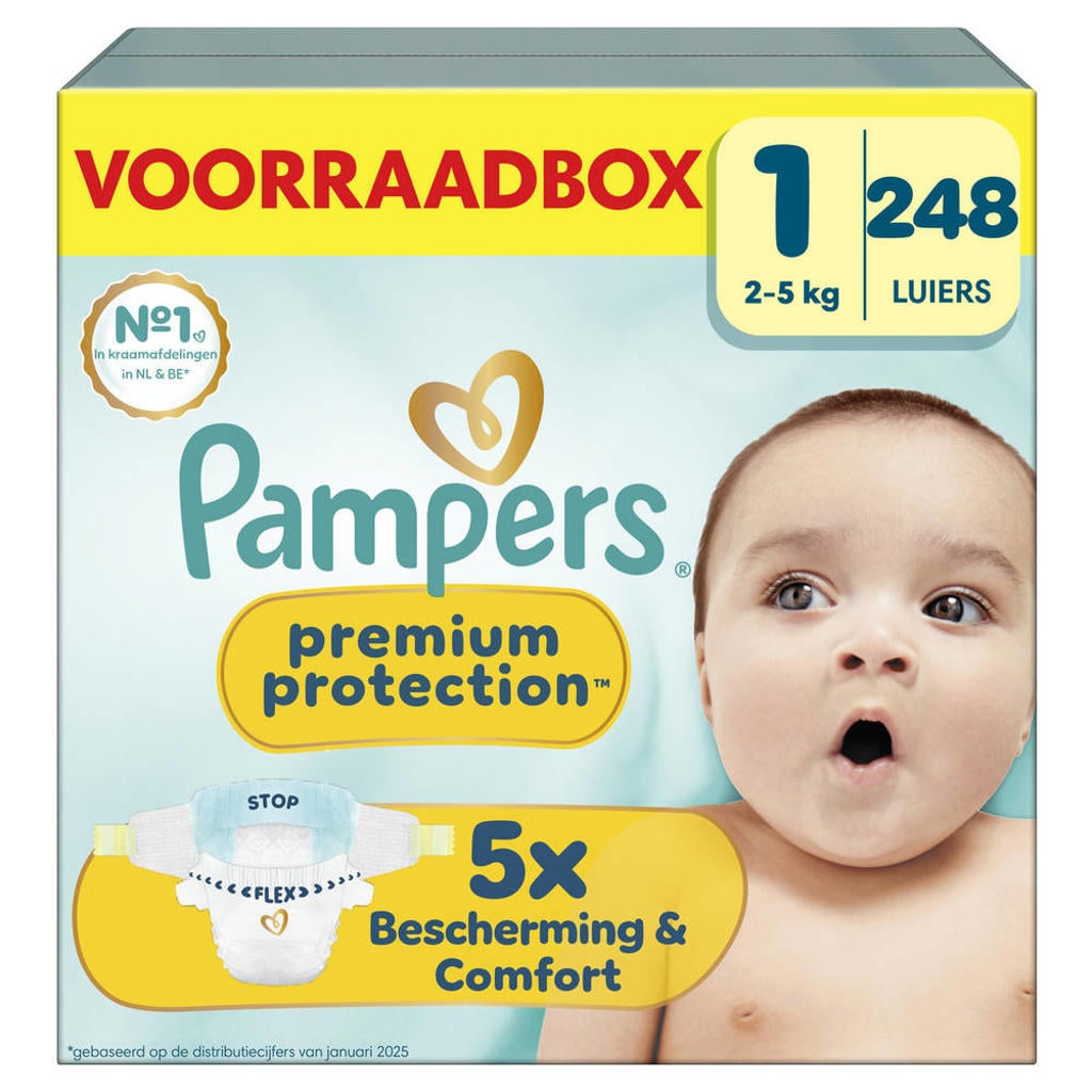 Pampers Premium Protection Maat 1 voorraadbox 248 luiers