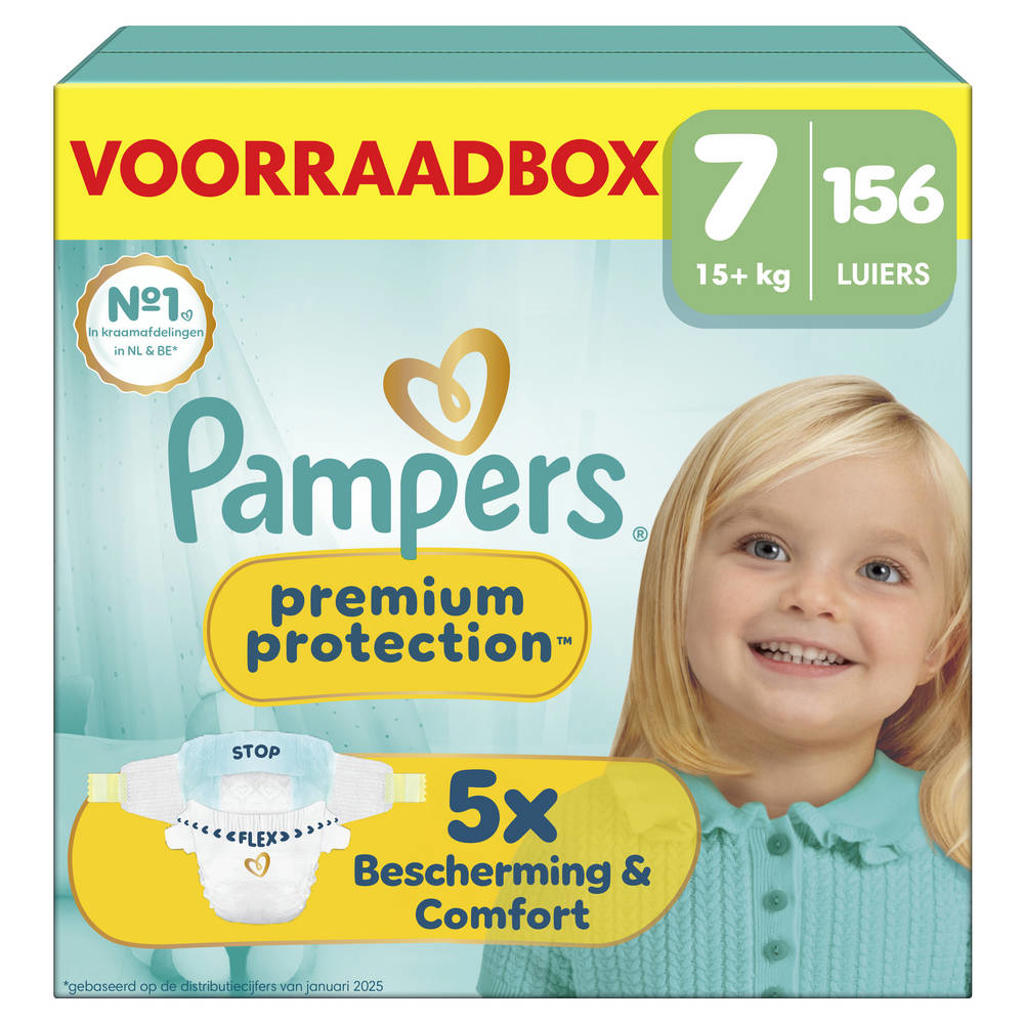 Pampers Premium Protection Maat 7 voorraadbox 156 luiers
