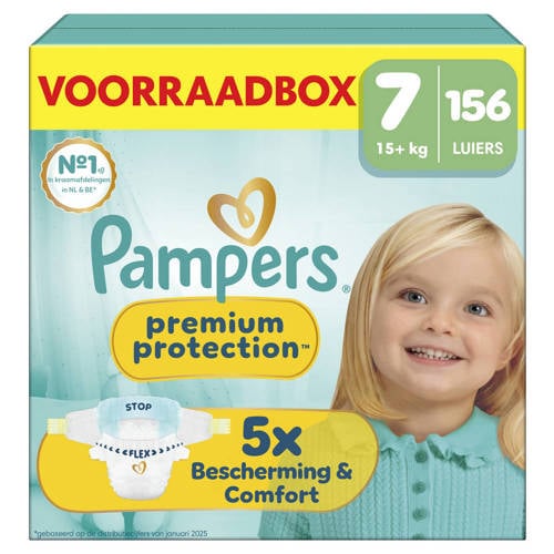 Pampers Premium Protection Maat 7 voorraadbox 156 luiers afbeelding