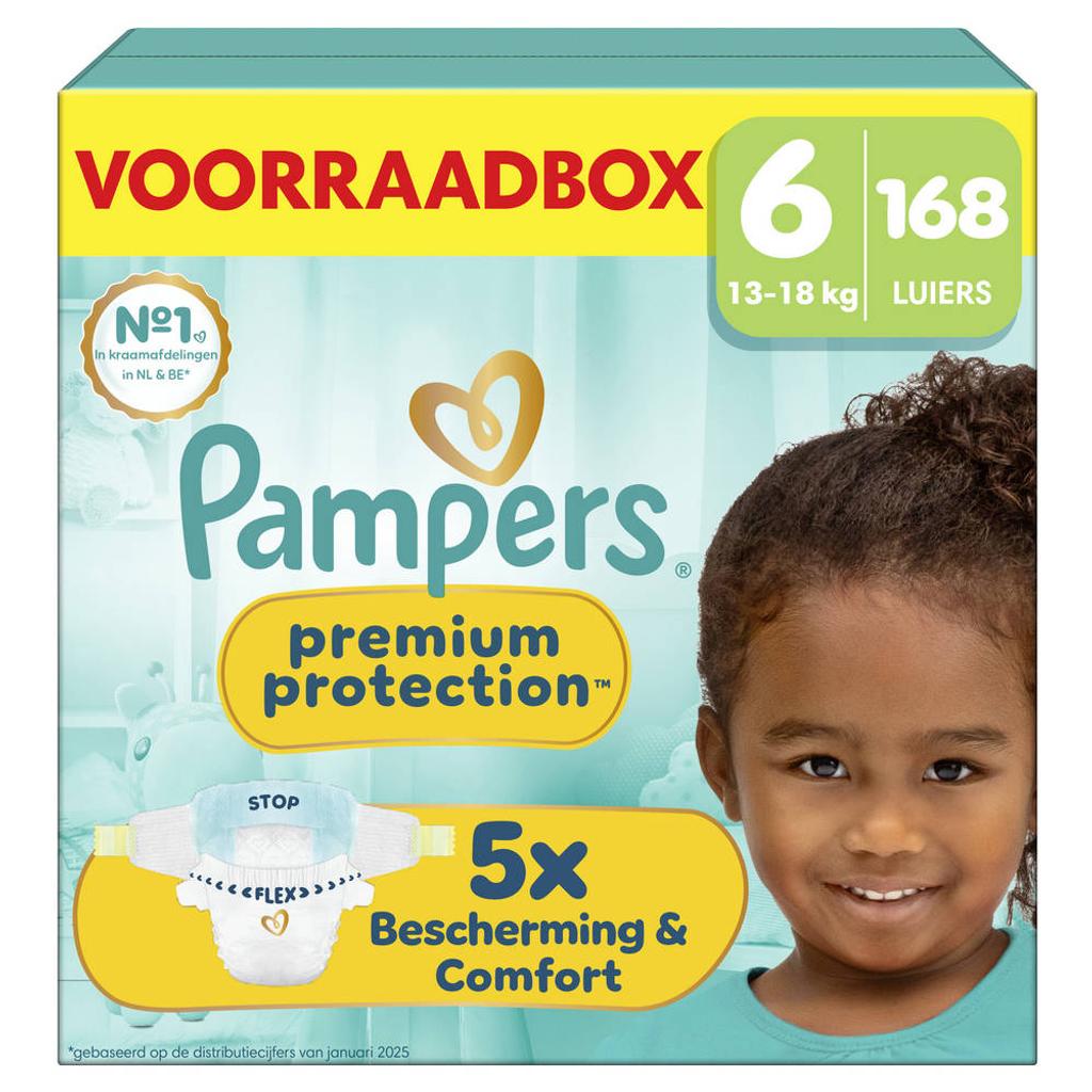 Pampers Premium Protection Maat 6 voorraadbox 168 luiers