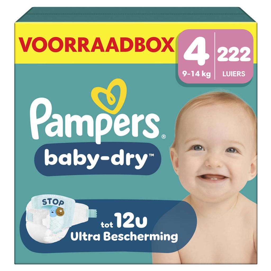 Pampers Baby-Dry Maat 4 voorraadbox 222 luiers