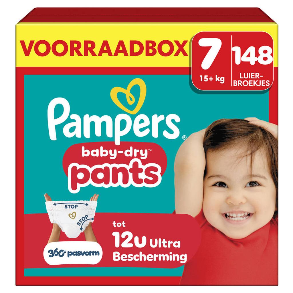 Pampers Baby-Dry Maat 7 voorraadbox 148 luierbroekjes