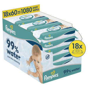 99% Water Baby Wipes  - 18 x 60 stuks