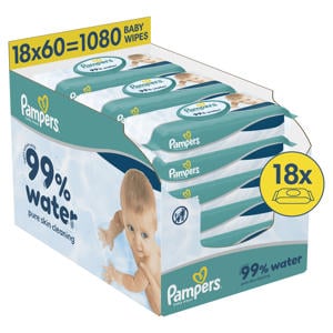 99% Water Baby Wipes - 18 x 60 stuks
