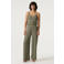 Garcia regular waist wide leg broek met textuur - olijfgroen