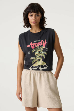 T-shirt met print - antraciet