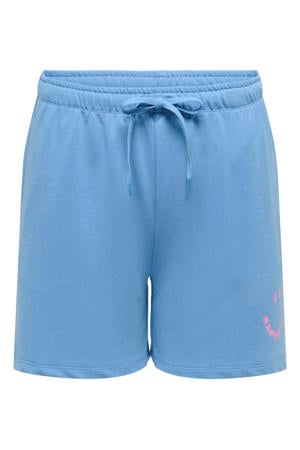 high waist sweatshort blauw
