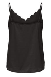 thumbnail: Zwarte dames ONLY CARMAKOMA singlet van satijn met effen, V-hals en geweven detail