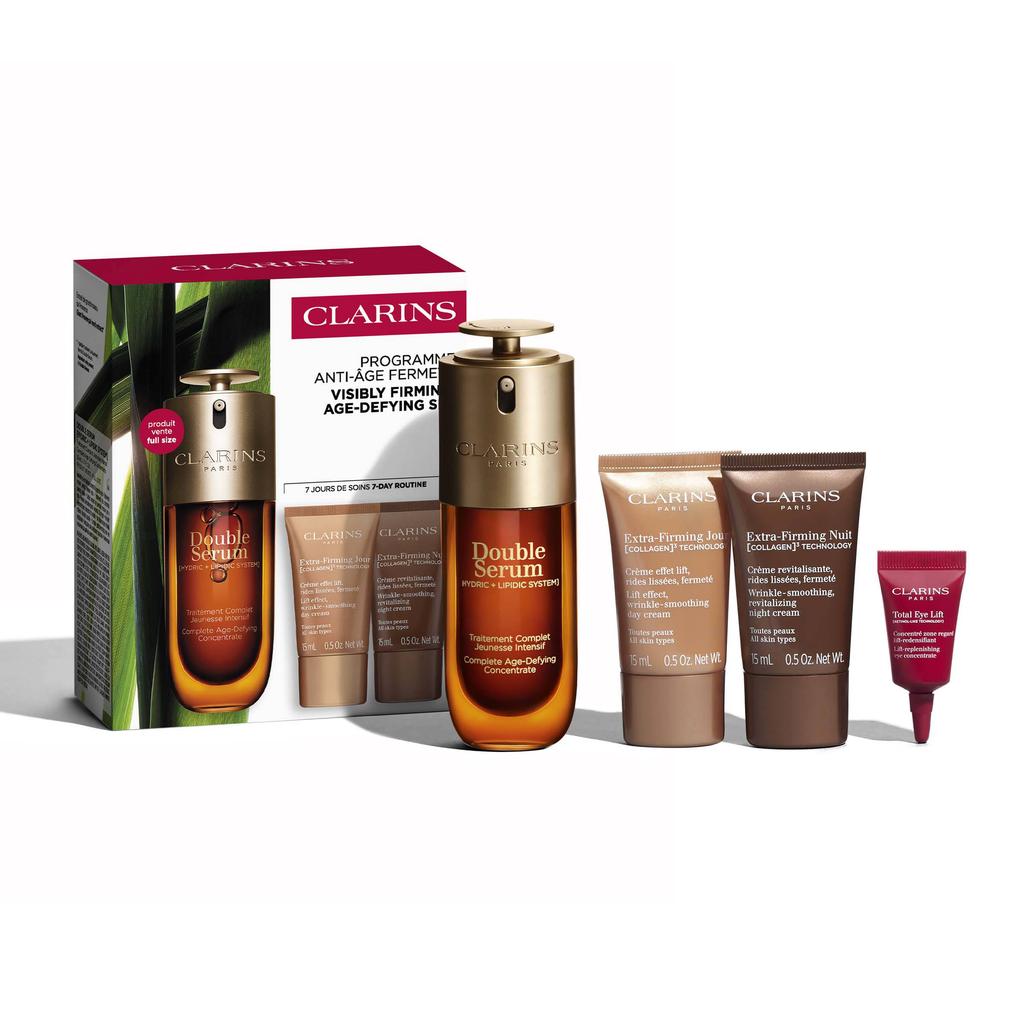 Clarins Set - Double Serum 50 ml + Extra-Firming Day Cream 15 ml + Extra-Firming Night Cream 15 ml + Total Eye Lift 3 ml