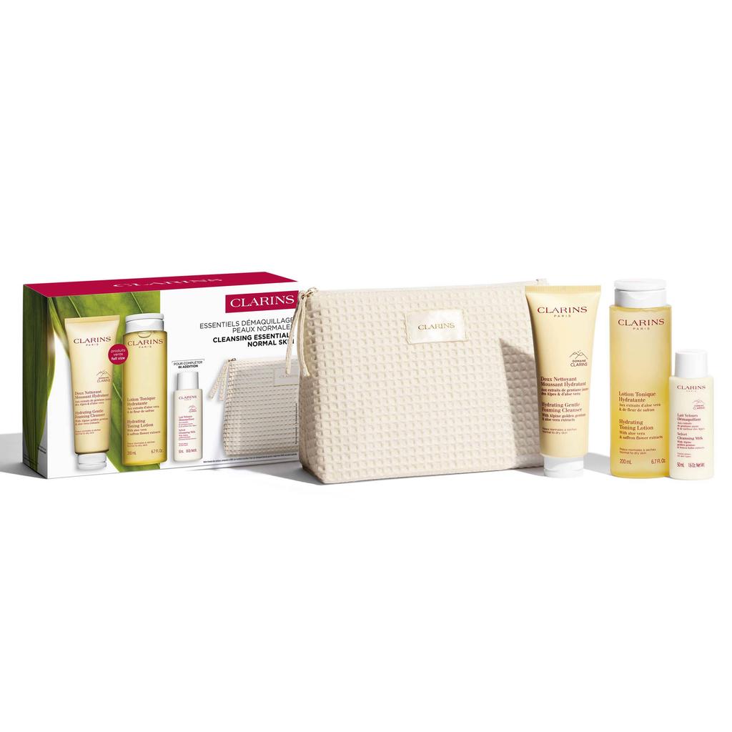Clarins Set - Hydrating Gentle Foaming Cleanser 125 ml + Hydrating Toning Lotion 200 ml + Velvet Cleansing Milk 50 ml