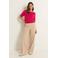 Claudia Sträter wide leg regular waist broek beige