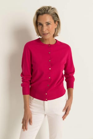 vest fijn gebreid fuchsia