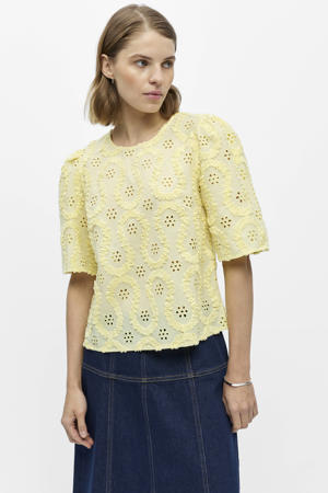 top broderie lichtgeel