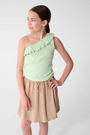 one shoulder top groen