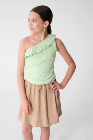 one shoulder top groen