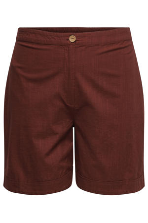 slim high waist chino short donkerrood