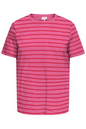 gestreept T-shirt roze