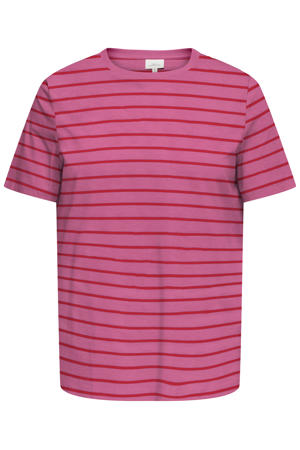 gestreept T-shirt roze
