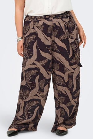 high waist casual broek bruin