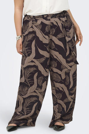 high waist casual broek bruin