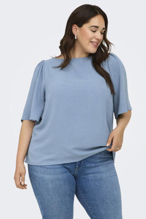 glitter top lichtblauw